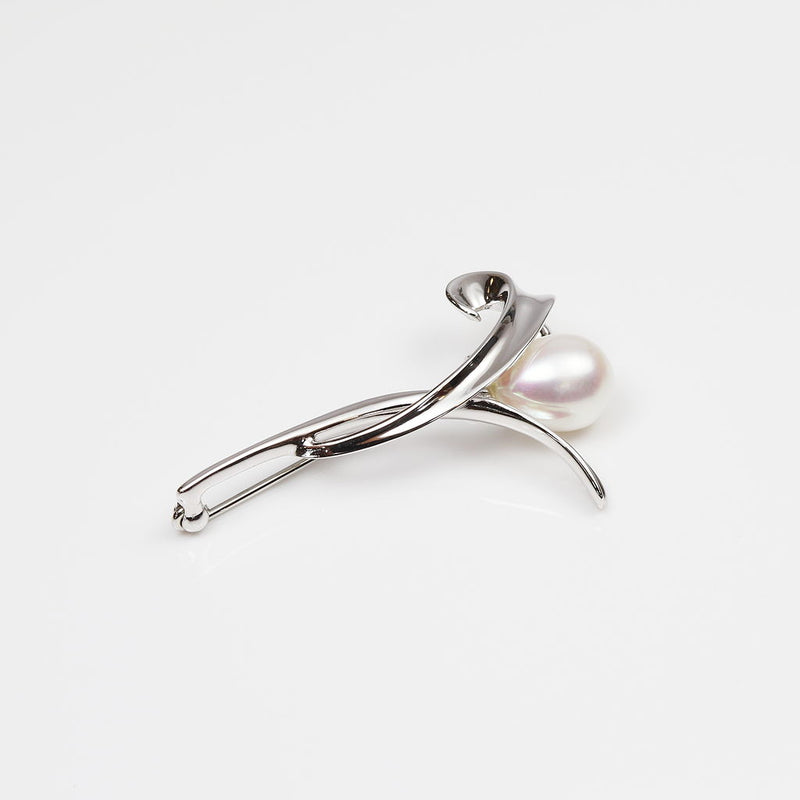 Lily Sterling Silver & Pearl Brooch