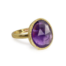 Pasha Amethyst & Gilded Silver Ring (Adjustable)