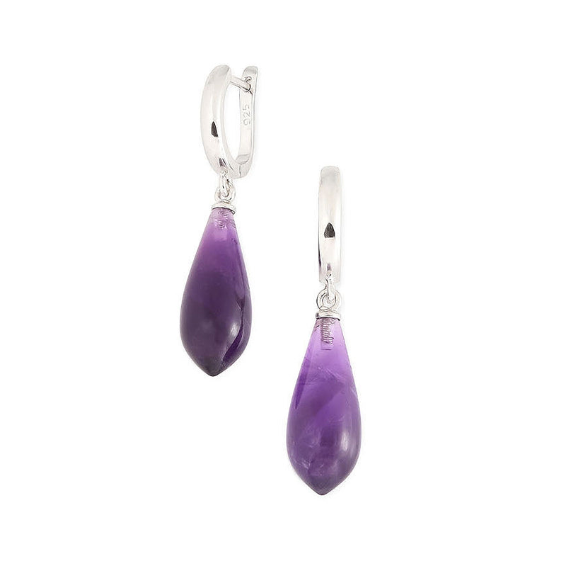 Natural Amethyst Drop Earrings