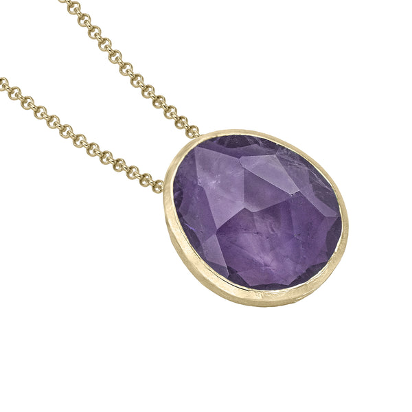 Pasha Large Amethyst Gilded Silver Pendant