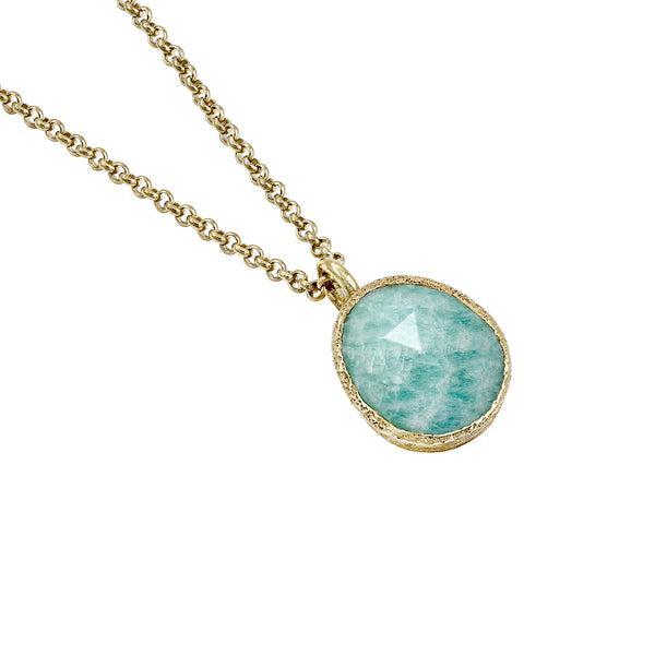 Pasha Amazonite Gilded Silver Pendant