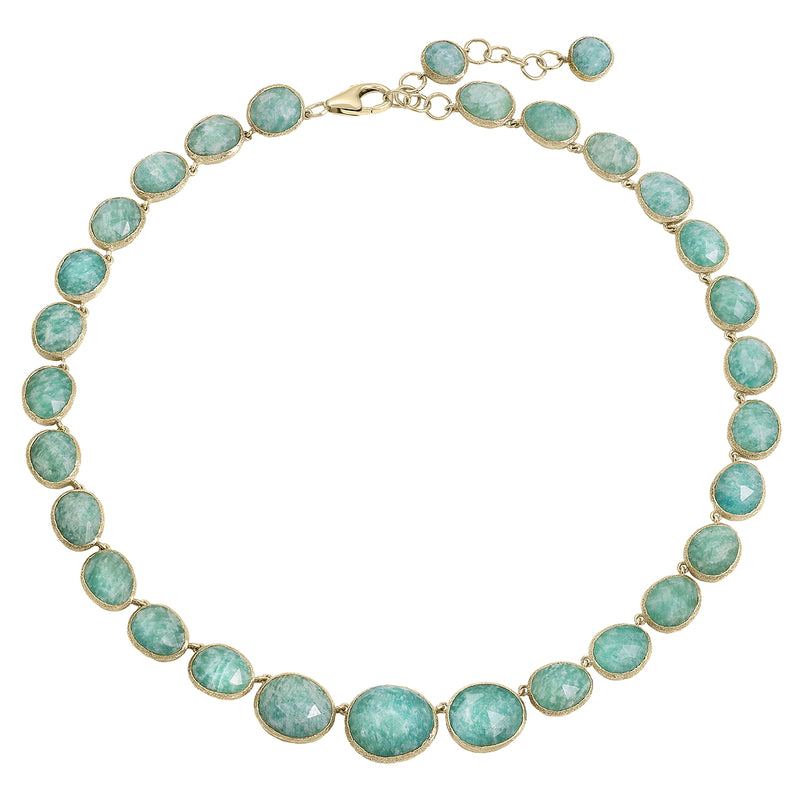 Pasha Amazonite & Gilded Silver Necklace
