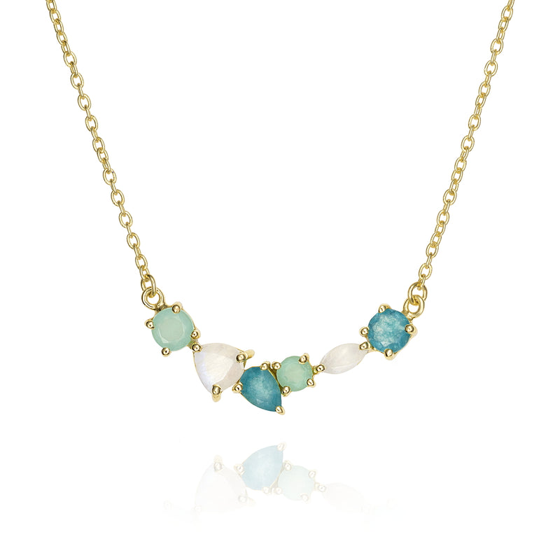 Trixie Moonstone, Apatite & Chalcedony Pendant Necklet