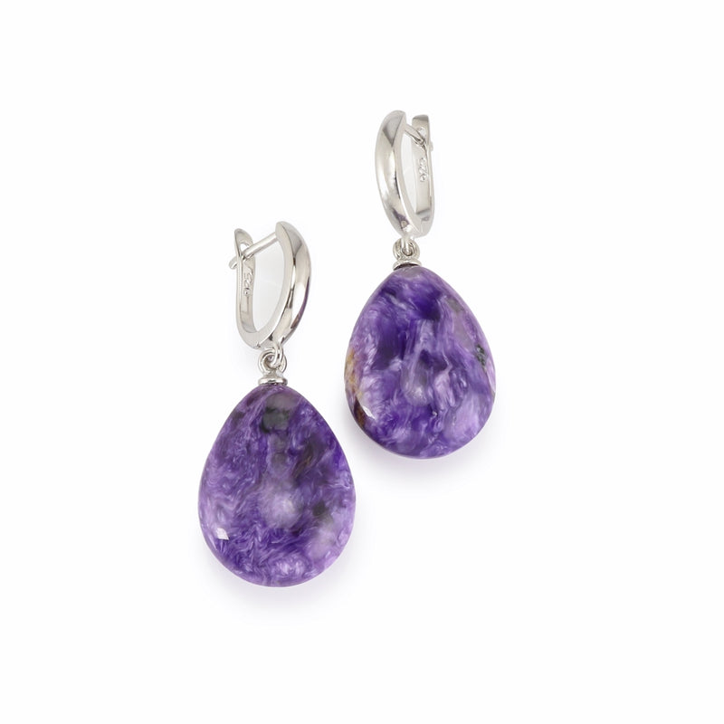 Charoite Drop Earrings E95
