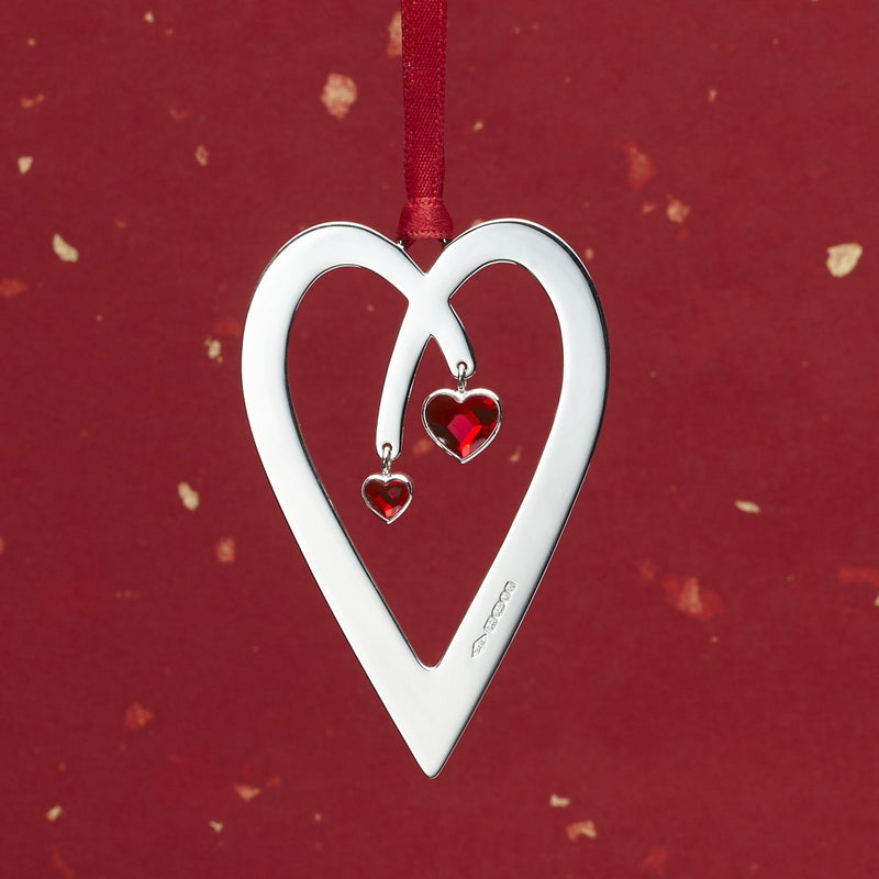 Cuddle Heart Sterling Silver Christmas Decoration