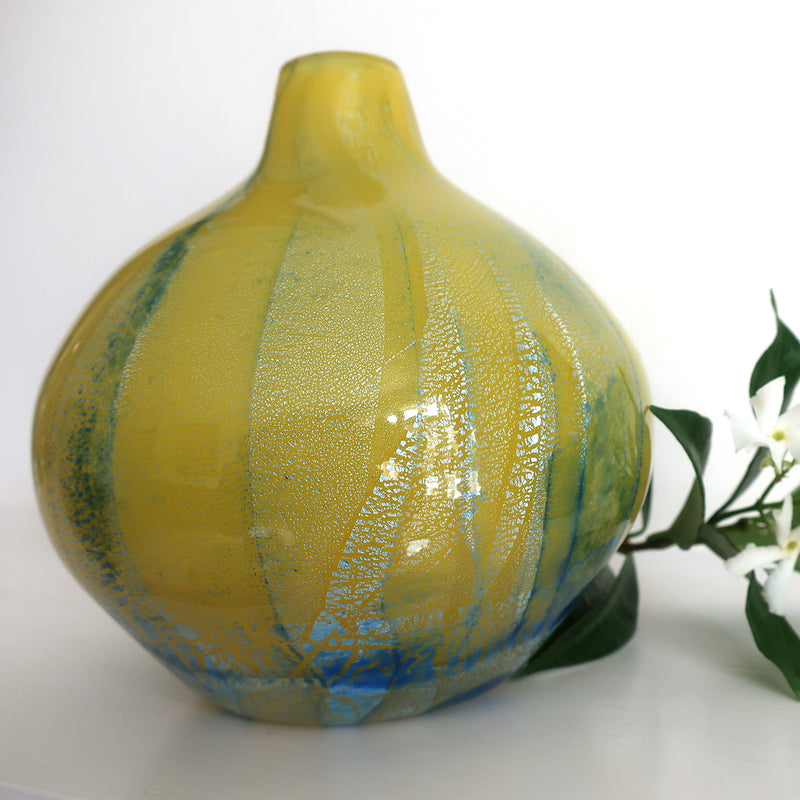 Allium Citrine Vase English Art Glass