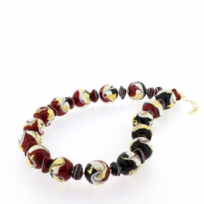 Tosca Murano Glass Red & Gold Necklace