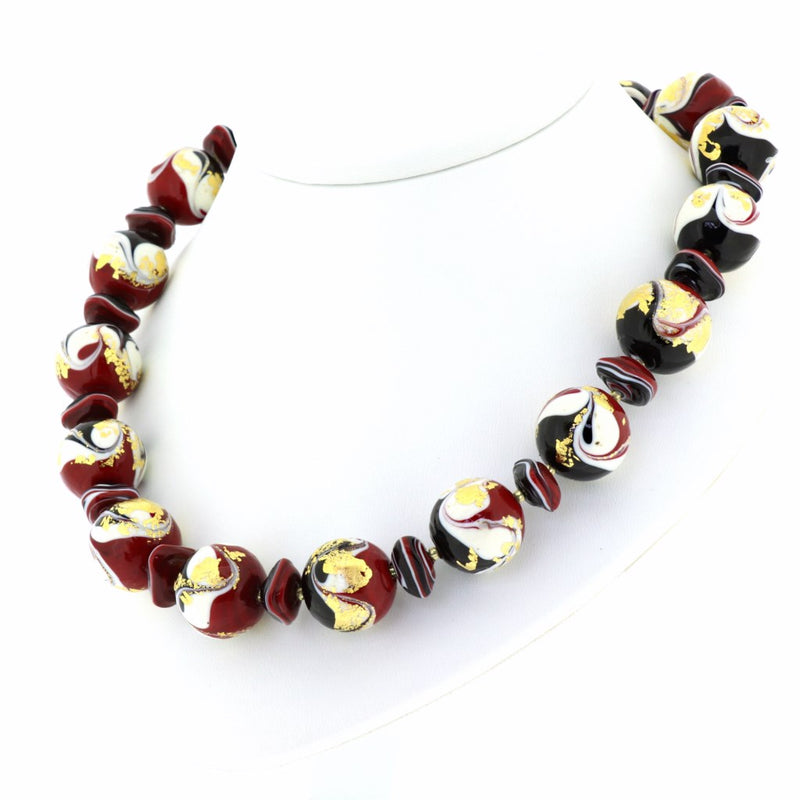 Tosca Murano Glass Red & Gold Necklace