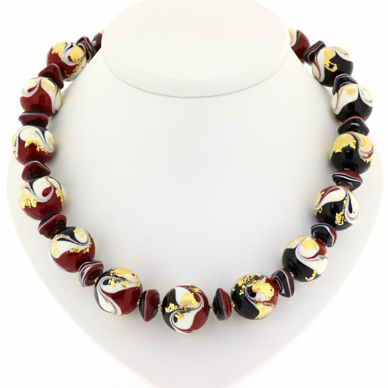 Tosca Murano Glass Red & Gold Necklace