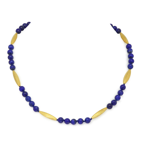 Handmade Modern Fine Silver & Sterling Lapis Lazuli Necklace - Being Bold |  NOVICA