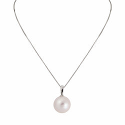 14mm Silver White Edison Pearl & 9ct White Gold Pendant