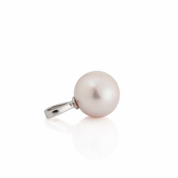 14mm Silver White Edison Pearl & 9ct White Gold Pendant