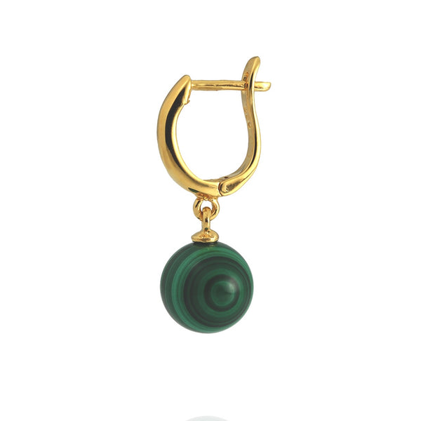 Malachite Gilded Sterling Silver Earrings