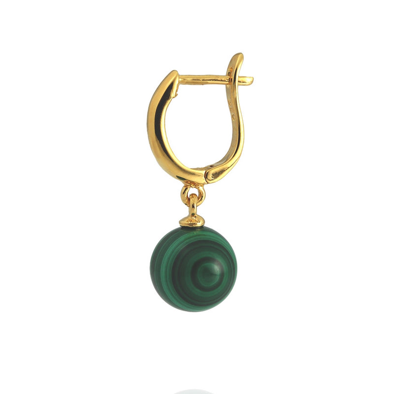 Malachite Gilded Sterling Silver Earrings