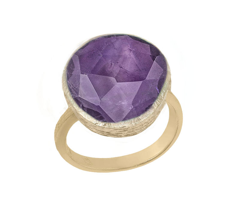 Pasha Amethyst & Gilded Silver Ring (Adjustable)