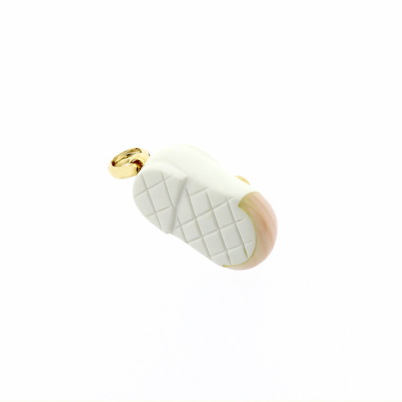 Baby Shoe 18ct Gold, Diamonds, Mother of Pearl & Agate Pendant CLEARANCE SAVE £100
