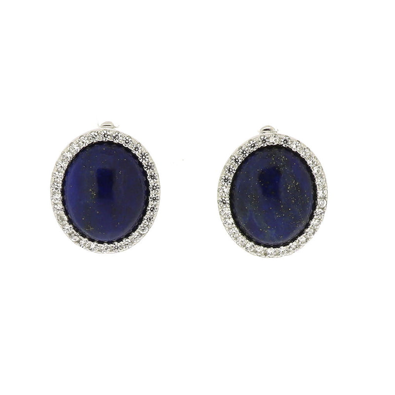 Tasneem Lapis Lazuli & CZ Sterling Silver Earrings CLEARANCE SAVE £25