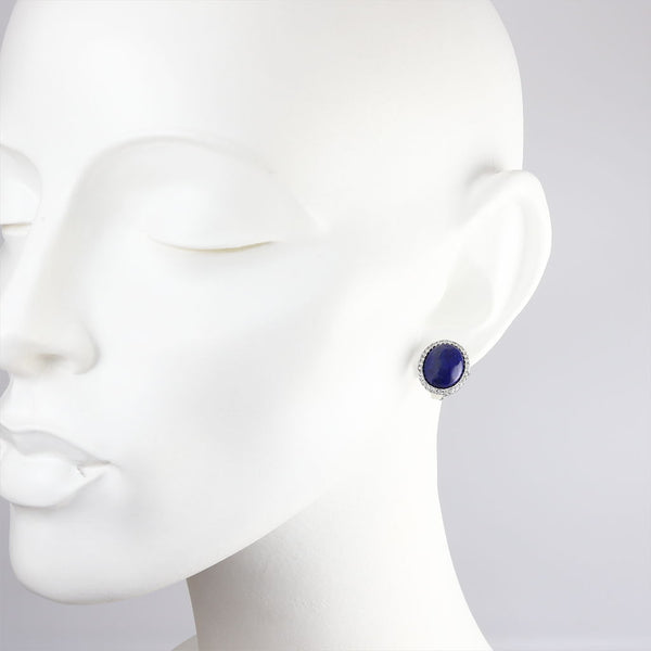 Tasneem Lapis Lazuli & CZ Sterling Silver Earrings CLEARANCE SAVE £25