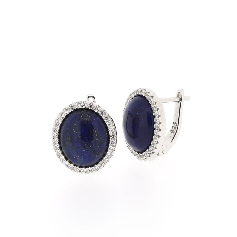 Tasneem Lapis Lazuli & CZ Sterling Silver Earrings CLEARANCE SAVE £25