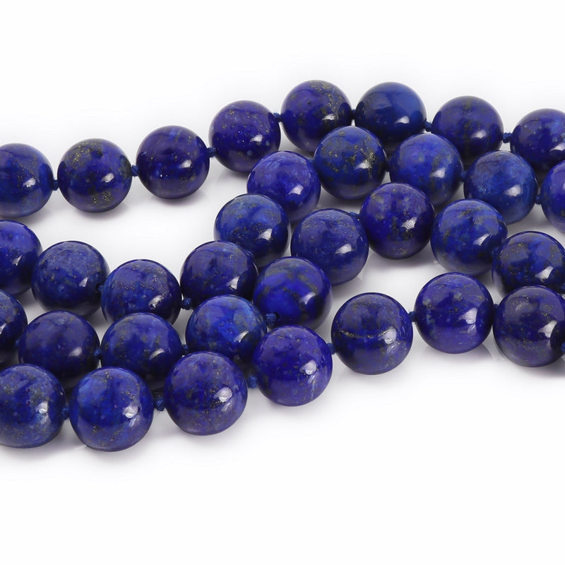Natural Lapis Lazuli 14mm Bead Necklace H3