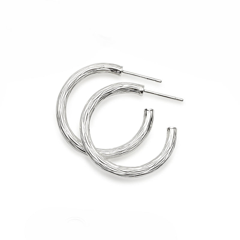 Riviera Silver Hoop Earrings
