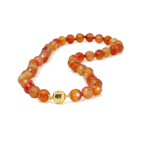 Faceted Natural Carnelian Necklace