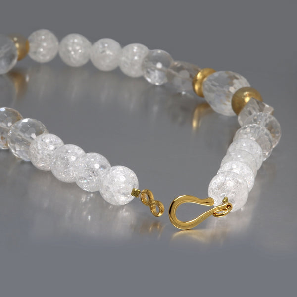 Rock Crystal & Gilded Sterling Silver Necklace