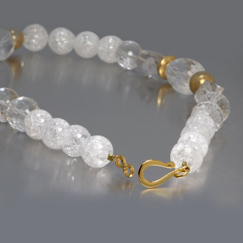 Rock Crystal & Gilded Sterling Silver Necklace