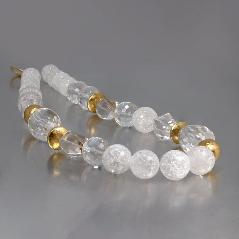 Rock Crystal & Gilded Sterling Silver Necklace
