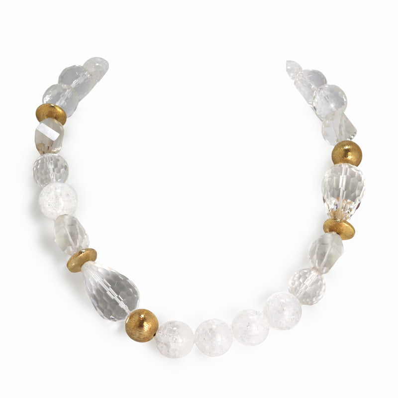 Rock Crystal & Gilded Sterling Silver Necklace