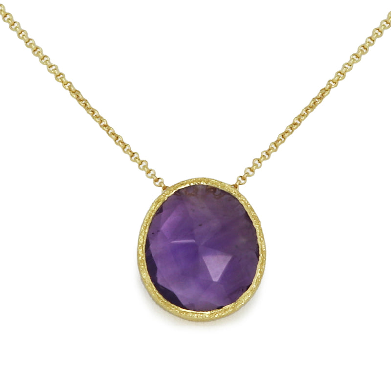 Pasha Large Amethyst Gilded Silver Pendant