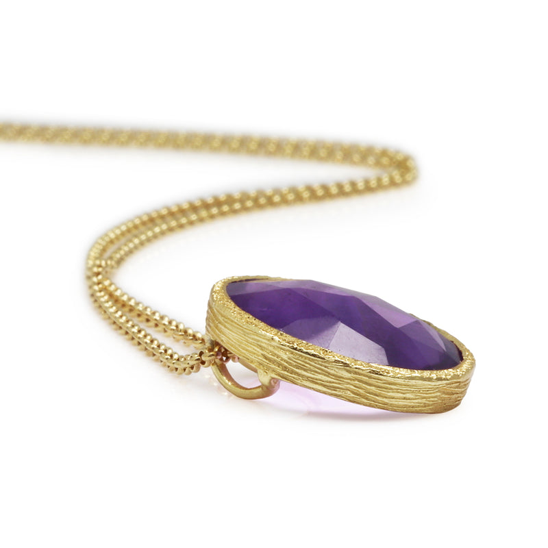 Pasha Large Amethyst Gilded Silver Pendant