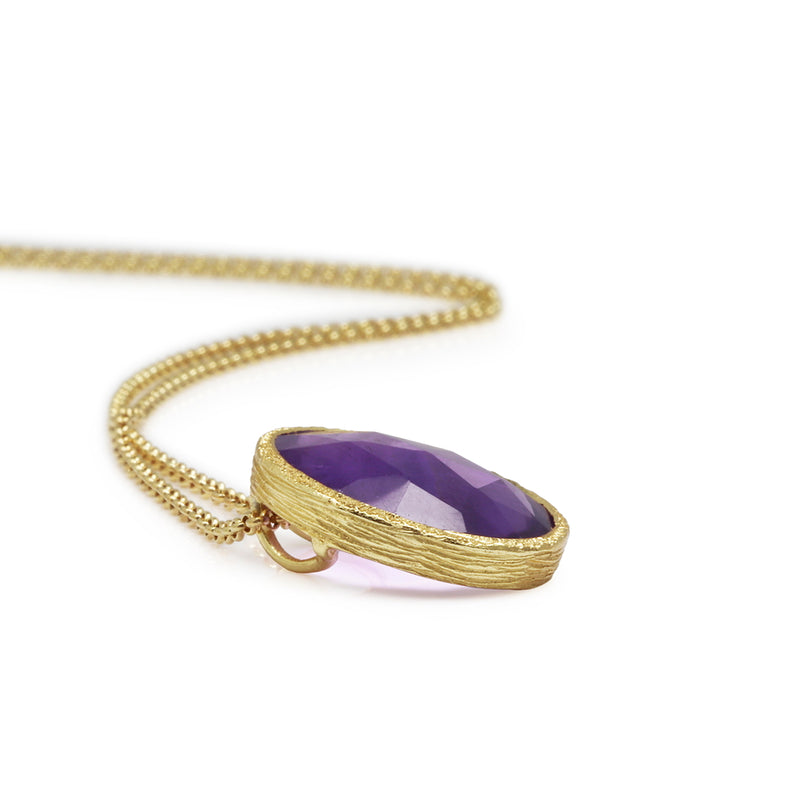 Pasha Large Amethyst Gilded Silver Pendant