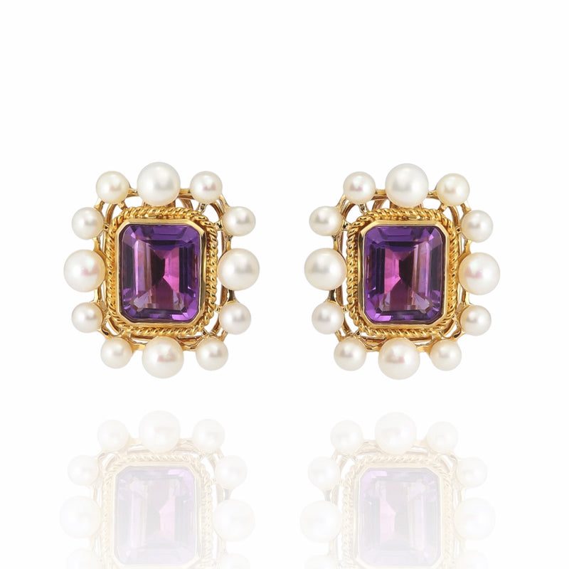 DOLLY BOUCOYANNIS-Amethyst-Pearl Earrings - i-D Concept Stores