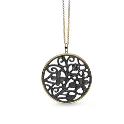 Alhambra Black Agate & Gilded Silver Pendant CLEARANCE SAVE £30