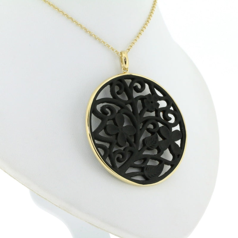 Alhambra Black Agate & Gilded Silver Pendant CLEARANCE SAVE £30