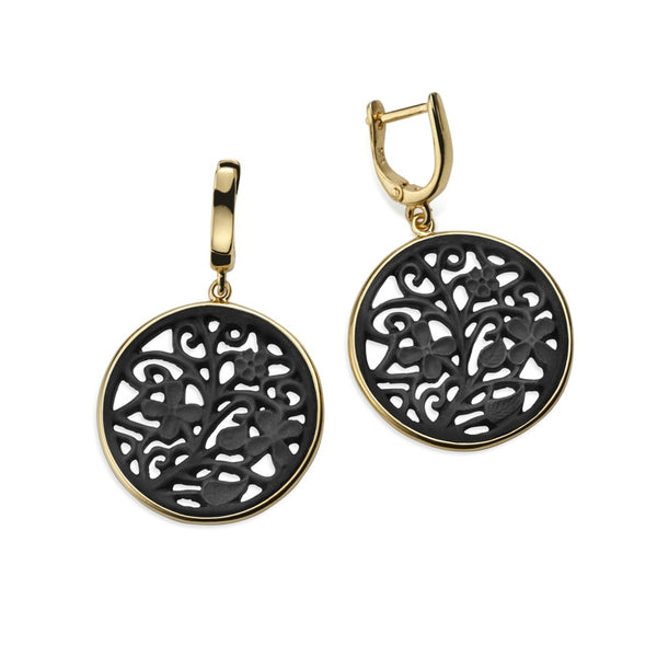Alhambra Black Agate Earrings