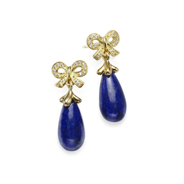 Bella Lapis Lazuli & CZ Bow Earrings