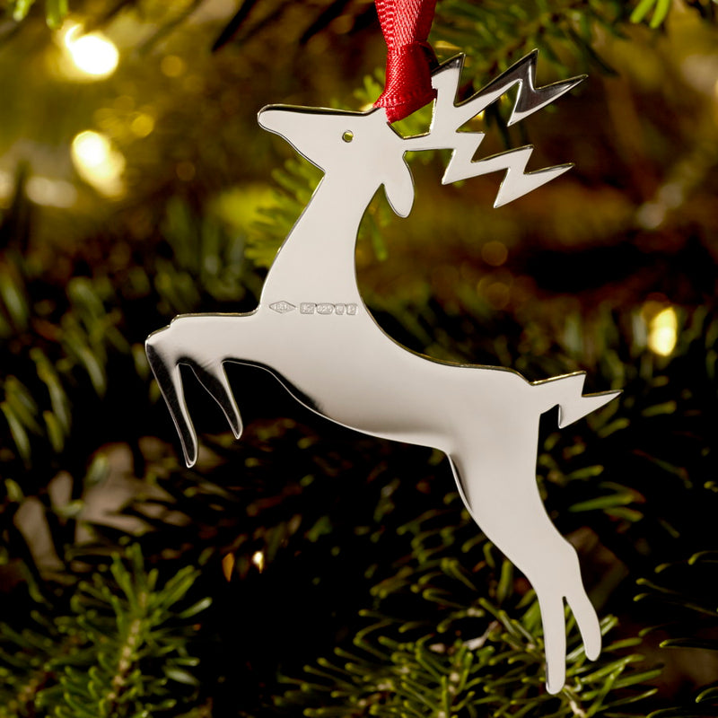 Blitzen Reindeer Sterling Silver Christmas Decoration