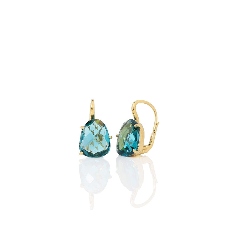 Jemima Teal Sterling Silver Crystal Earrings