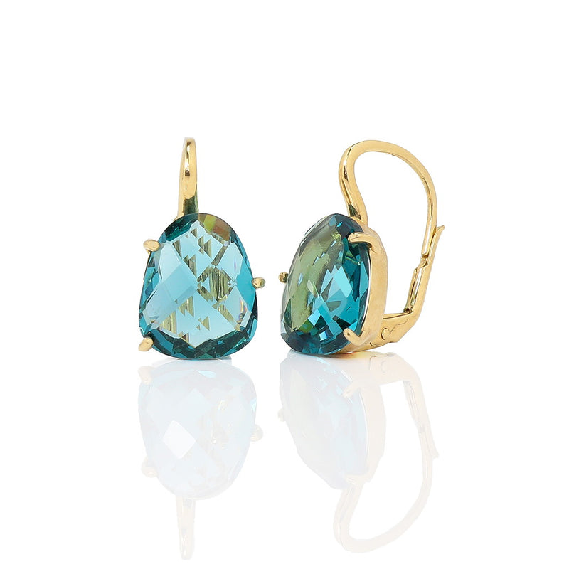 Jemima Teal Sterling Silver Crystal Earrings