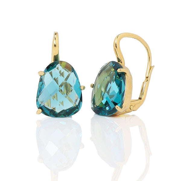 Jemima Teal Sterling Silver Crystal Earrings