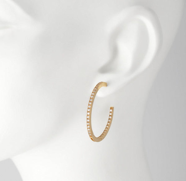 Carousel Gilded Silver & CZ Hoop Earrings