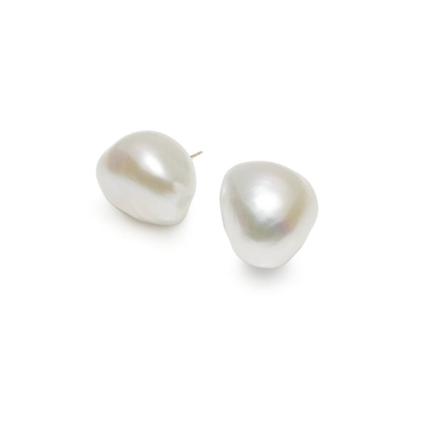 Cathay Large Baroque 11mm to 13mm Pearl Studs