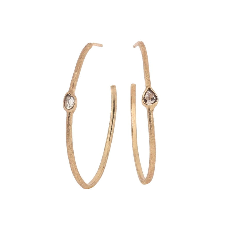 Ormonde Gilded Silver & Diamond Hoop Earrings