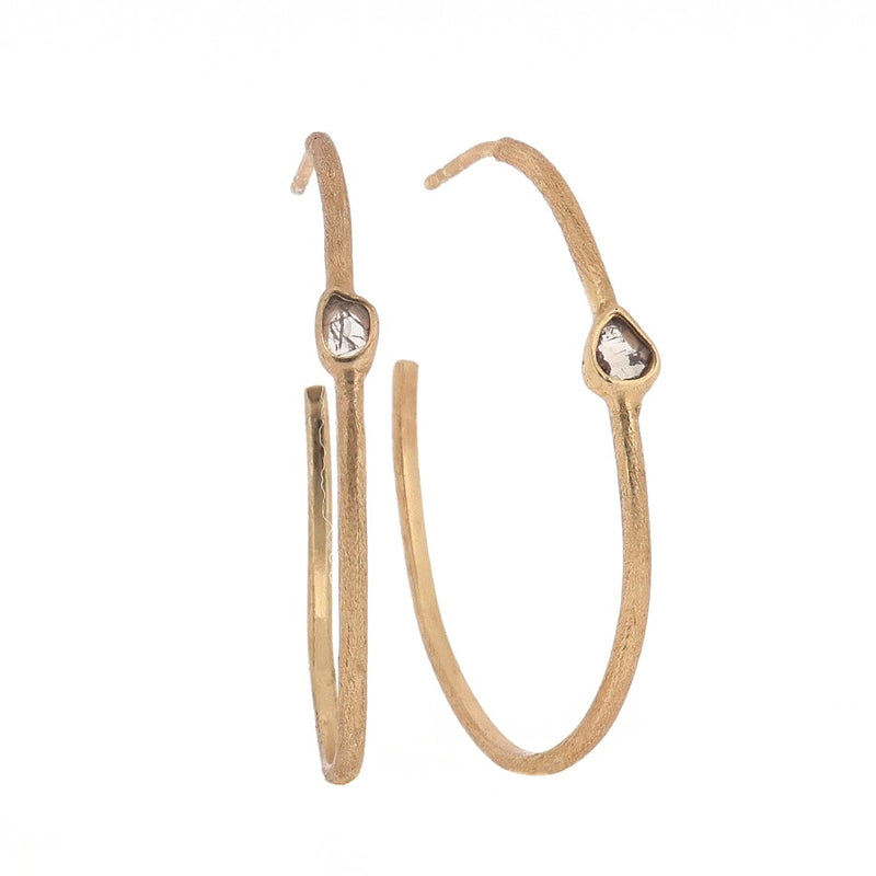 Ormonde Gilded Silver & Diamond Hoop Earrings