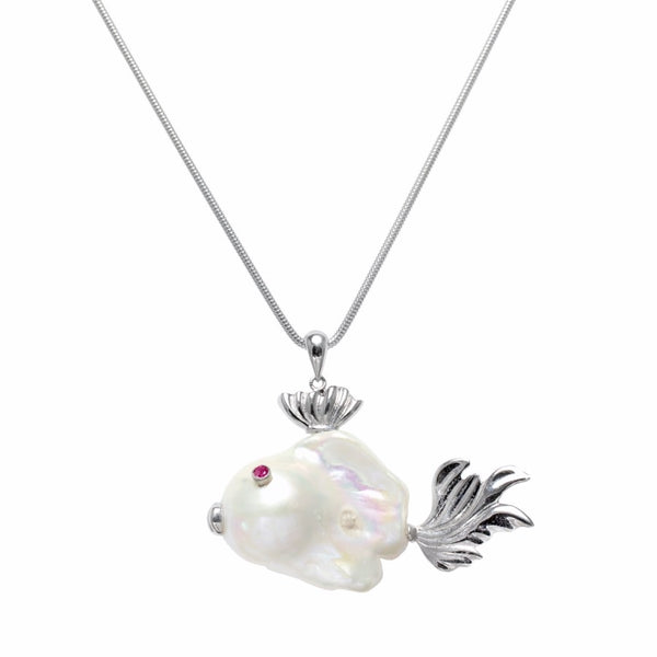 Finlay Baroque Pearl Fish Pendant CLEARANCE SAVE £46