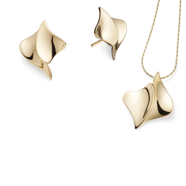 Furlio Gilded Sterling Silver Pendant & Earrings Set