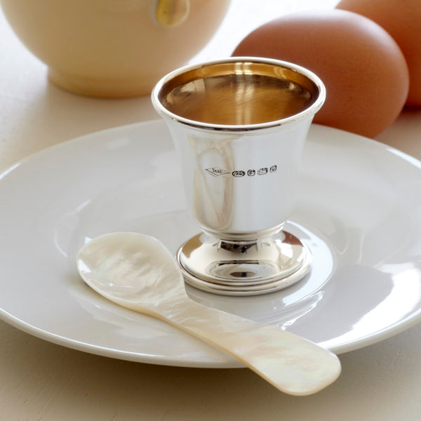 Sterling Silver Goblet Egg Cup & Spoon