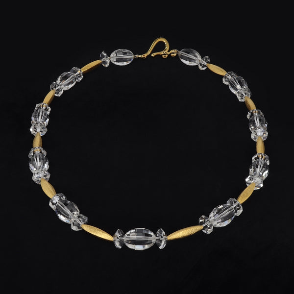 Rock Crystal & Gilded Sterling Silver Necklace